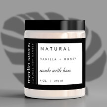 Natural Modern Candle Product Label Stickers