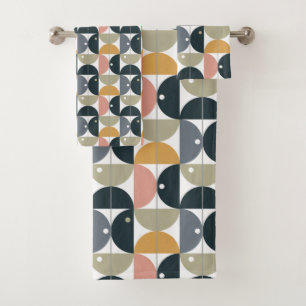 Natural Modern Scandinavian Geometric Pattern Bath Towel Set