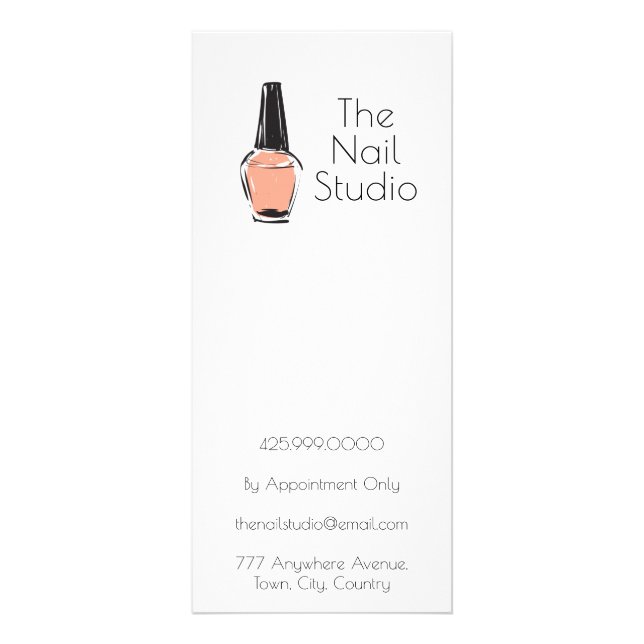 Natural Nail Salon Manicure Pedicure Price List Rack Card (Back)