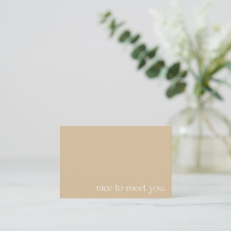Natural, Nice to Meet You, Greeting, Business Card