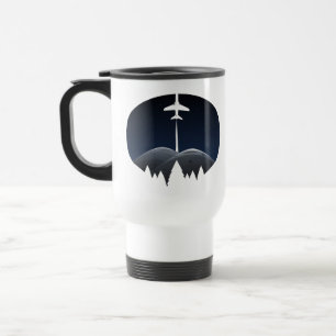 natural night view with passing flight  travel mug