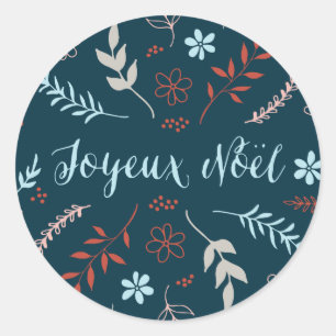 Natural Noël Christmas Holiday Classic Round Sticker
