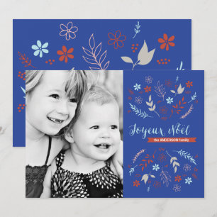 Natural Noël Christmas Holiday in Indigo Card