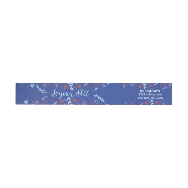 Natural Noël Christmas Holiday in Indigo Wrap Around Label (Individual)