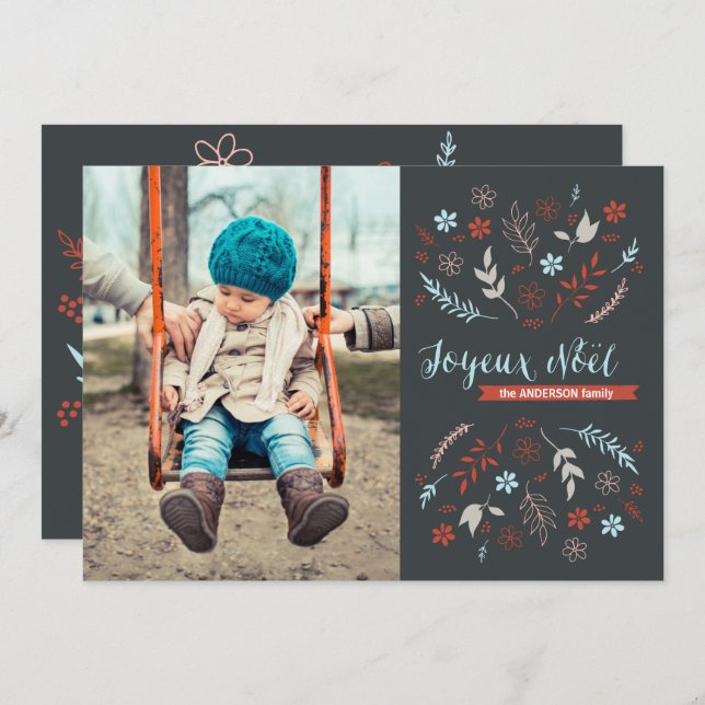 Natural Noël Christmas Holiday in Slate (Front/Back)