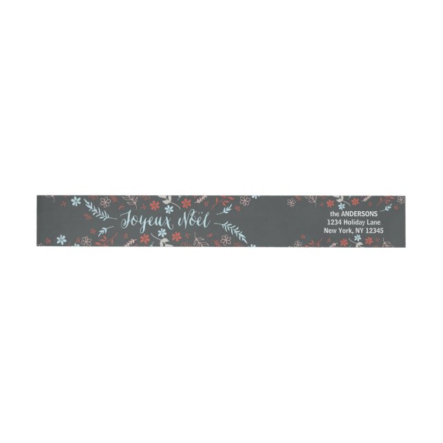 Natural Noël Christmas Holiday in Slate Wrap Around Label (Individual)