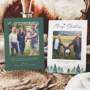 Natural Noel: Pine Forest 2 Photo Merry Christmas Holiday Card