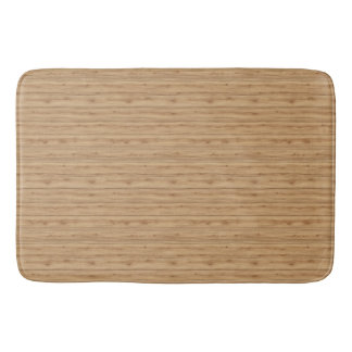 Natural Oak Wood Plank Texture with Warm Tones Bath Mat