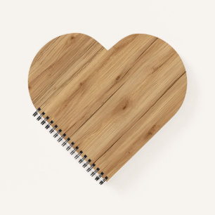 Natural Oak Wood Plank Texture with Warm Tones Notebook