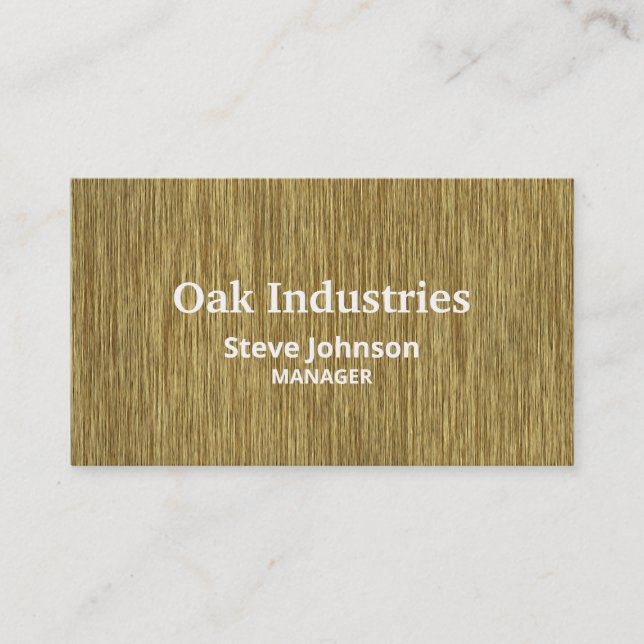 Natural Oak Woodgrain Look Professional Business Card (Front)