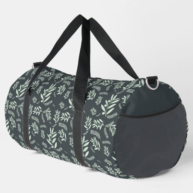 Natural olive branch pattern duffle bag (Right Corner)