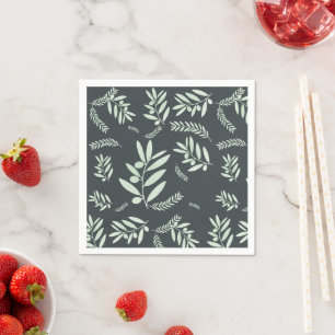 Natural olive branch pattern napkin