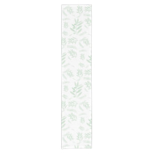 Natural olive branch pattern short table runner