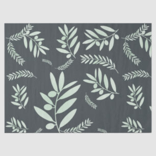 Natural olive branch pattern tissue paper