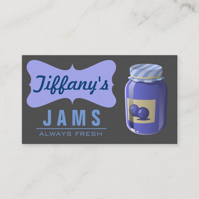 Natural Organic | Blueberry Jam | Handmade Jams Business Card (Front)