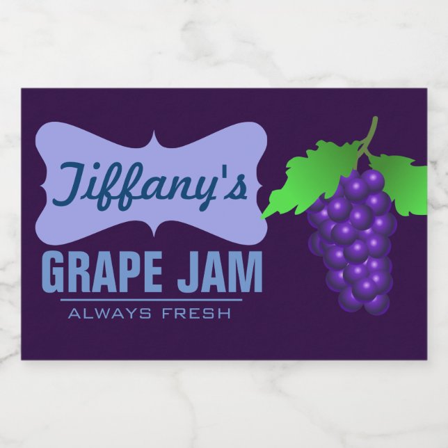 Natural Organic | Grape Jam | Handmade Grape Jelly Food Label (Single Label)