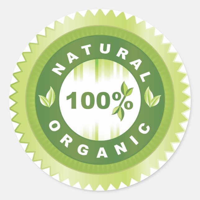 Natural Organic Produce Classic Round Sticker (Front)