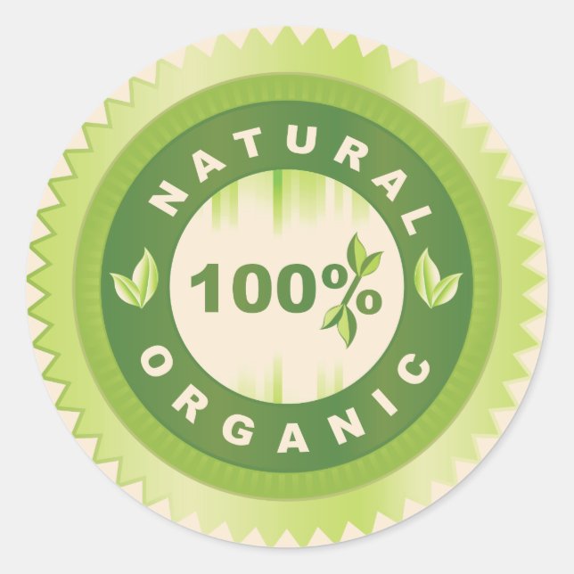 Natural Organic Produce Gold Stickers (Front)