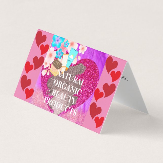 Natural Organic Skin & Hair Folded Business Card (Front)