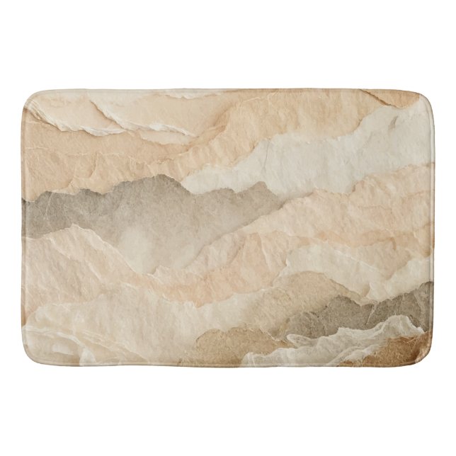 Natural Organic Textured Ripped Layers  Bath Mat (Front)