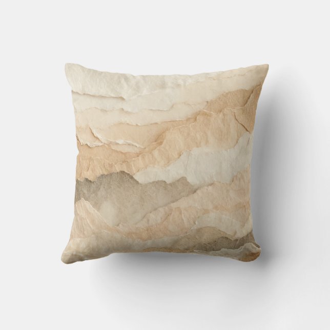 Natural Organic Textured Ripped Layers  Cushion (Back)