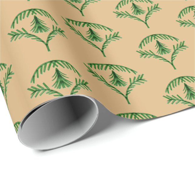 Natural Pine Needle Tree Wrapping Paper (Roll Corner)