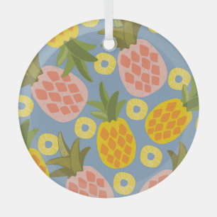 Natural Pineapple Abstract: Vintage Beauty. Glass Tree Decoration