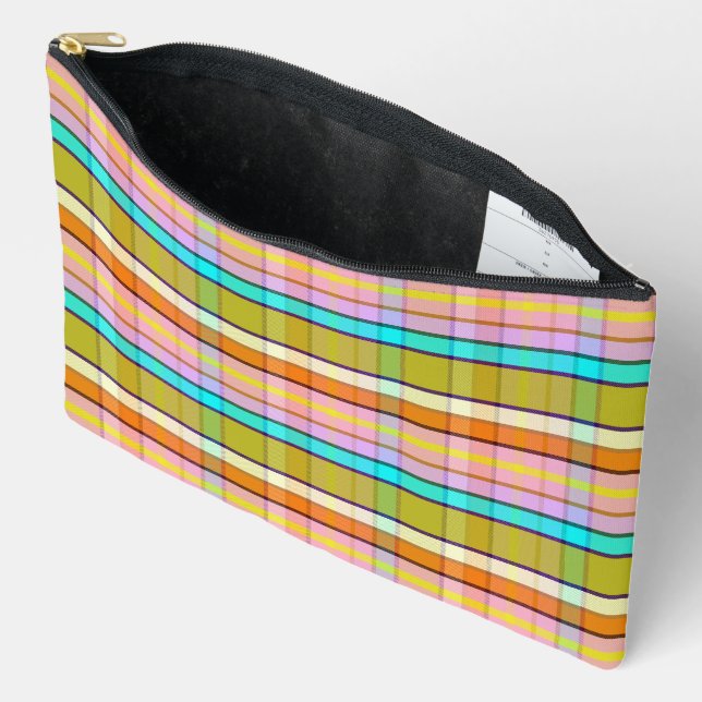Natural Plaid F Accessory Pouch (Open)