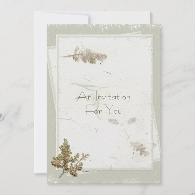 Natural Pressed Flower Bridal Shower Invitation (Front)