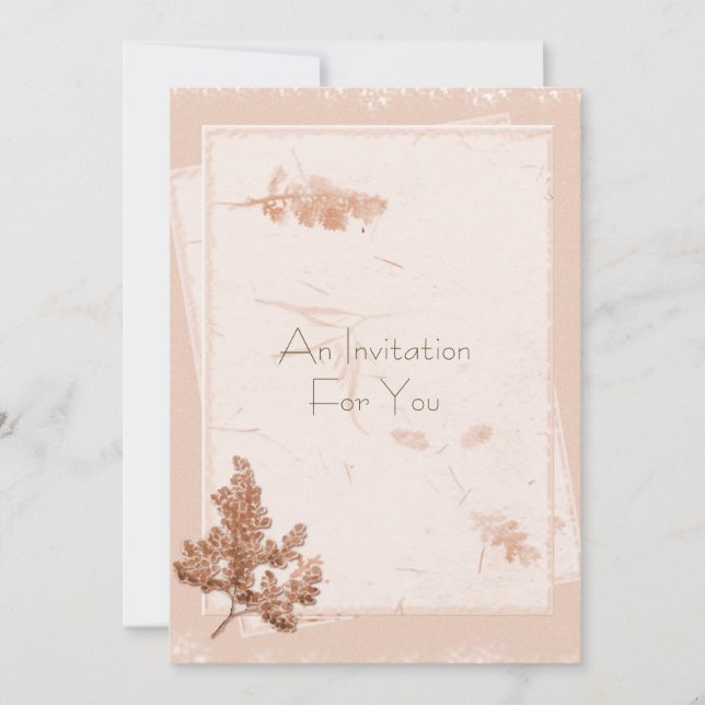 Natural Pressed Flower Look Personalised Invitation (Front)