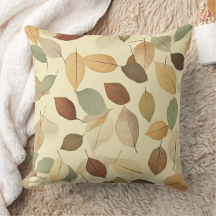 Natural Pressed Leaf with Amber and Sienna Cushion