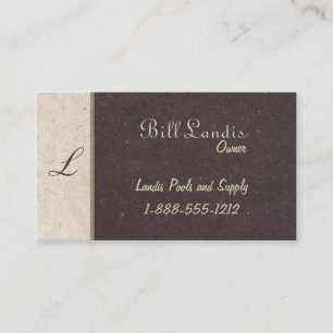 Natural Pressed Paper - Dark Brown Business Card