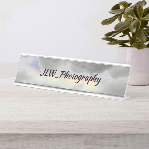 Natural Rainbow among Stormy Grey Clouds  Desk Name Plate
