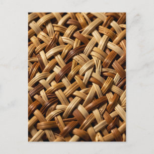 Natural Rattan Wicker Weave Texture Pattern Postcard