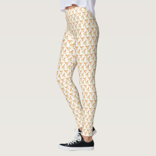 Natural Red White Berries Orange Leaves Flow Leggings