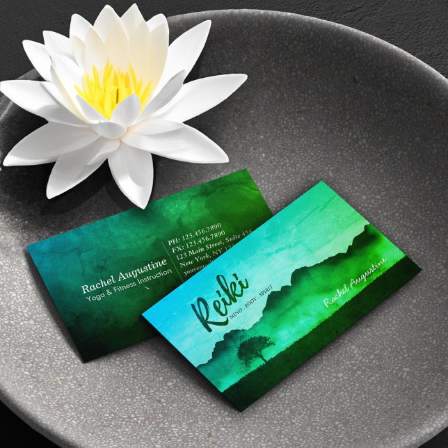 Natural Reiki Master Yoga Mediation instructor Business Card (Creator Uploaded)
