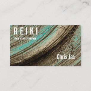 Natural Reiki Mediation Grunge Tan Business Cards