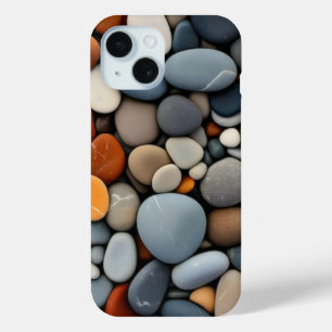 Natural River Pebbles Earthy Tones Aesthetic Phone iPhone 15 Case