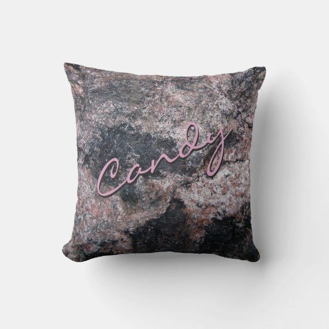 Natural Rock Texture Pink Candy Cushion (Front)