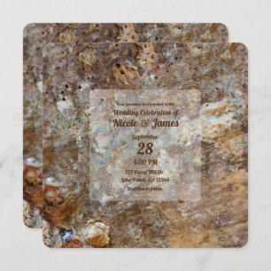 Natural Rough Rock Beach Sea Shell Summery Invitation