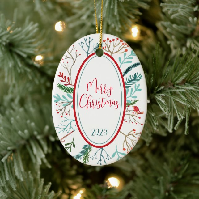 Natural Rustic Christmas Ceramic Tree Decoration (Tree)