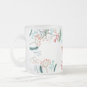 Natural Rustic Christmas Frosted Glass Coffee Mug