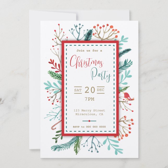 Natural Rustic Christmas Invitation (Front)