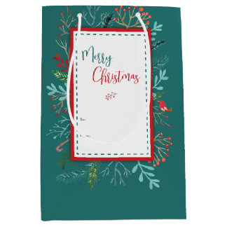 Natural Rustic Christmas Medium Gift Bag