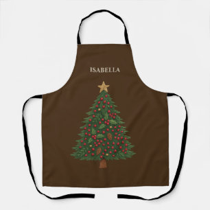 natural rustic farmhouse christmas tree vibes apron