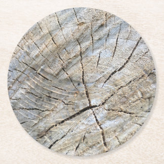 Natural Rustic Wood Round Paper Coaster