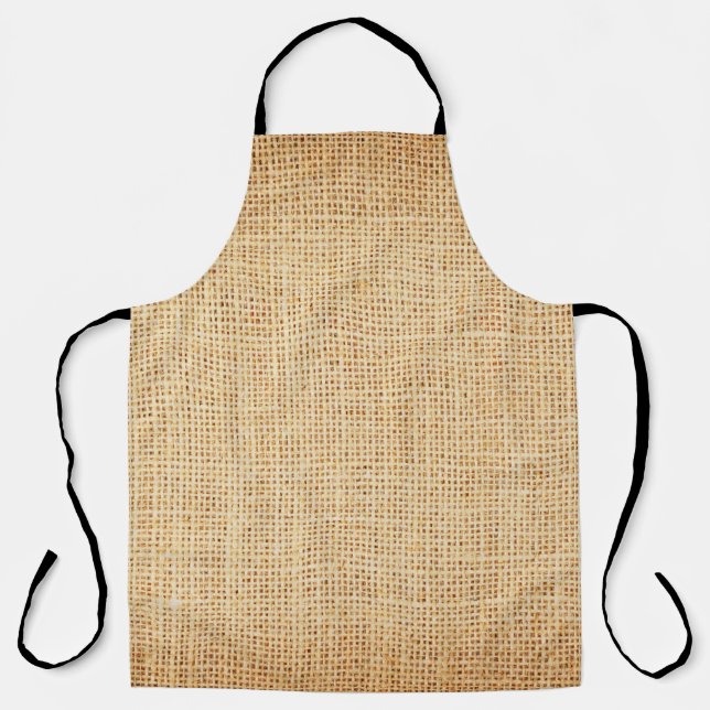 Natural sackcloth, textured background. apron (Front)