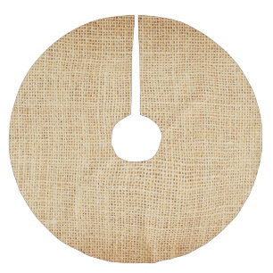 Natural sackcloth, textured background. brushed polyester tree skirt