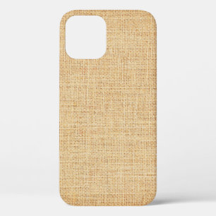 Natural sackcloth, textured background. iPhone 12 case