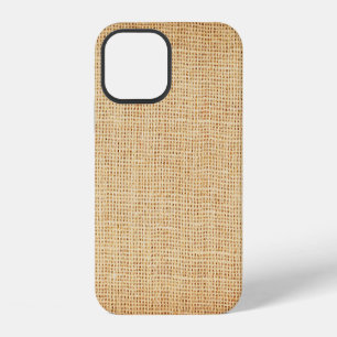 Natural sackcloth, textured background. iPhone 12 case